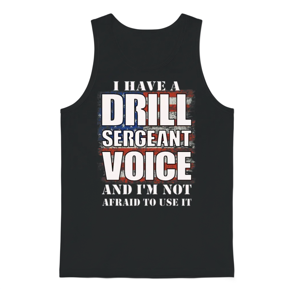Yell Like a Drill Sergeant Army Meme Unisex Tank Top - Black