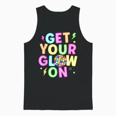 Get Your Glowing on in My Glowing Era Team Party Matching Unisex Tank Top - Black