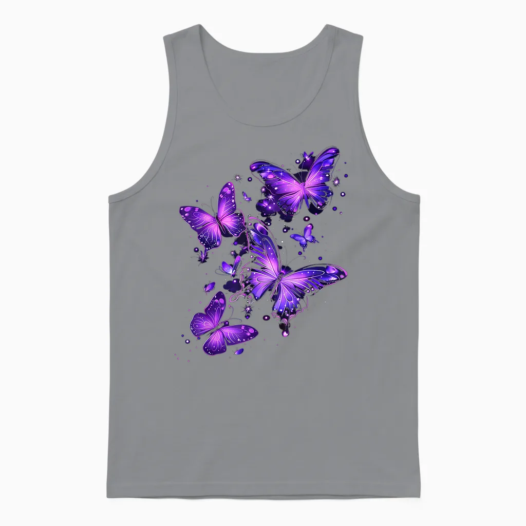 Lila Schmetterling Blaue Schmetterlinge Garten & Natur Unisex Tank Top in Sport Grey
