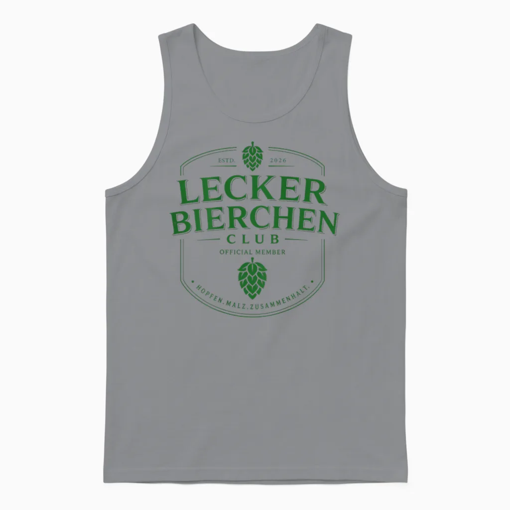 Lecker Bierchen Club (backprint) Unisex Tank Top in Sport Grey