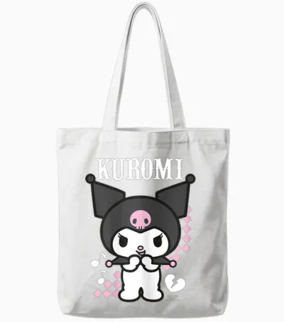 Hello Kitty Kuromi Anime Tote Bags - White