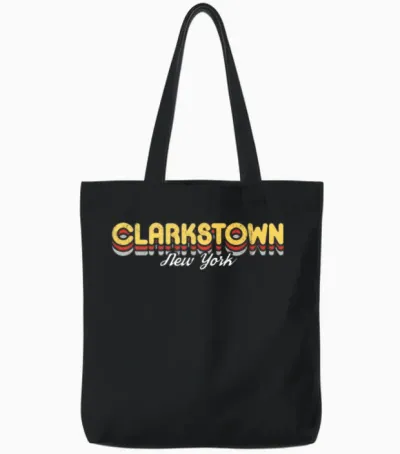 Retro Clarkstown New York Tote Bags - Black