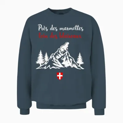 Gift Groundhog Humor Near Marmots Away Badgers Unisex Sweatshirt - Dark Heather