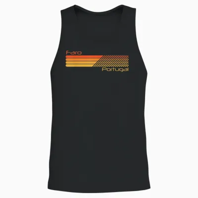 Rétro Faro Portugal Unisex Tank Top - Black