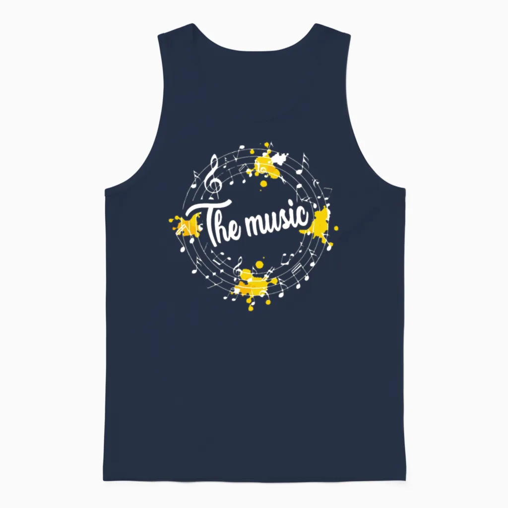 Face the Music Funny Lovers Gift Unisex Tank Top in Navy