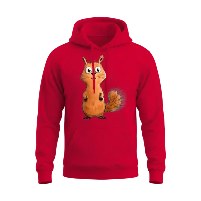 Funny Squirrel Unisex Hoodie - Red