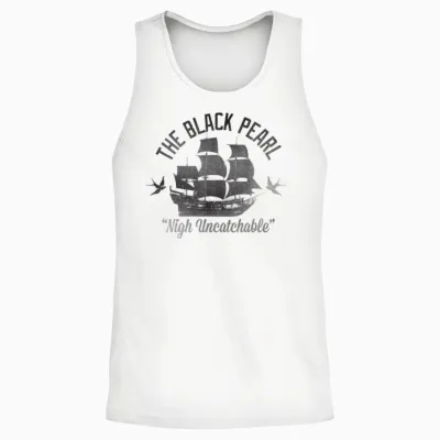 Disney - Pirates of the Caribbean Untouchable Black Pearl Unisex Tank Top - White
