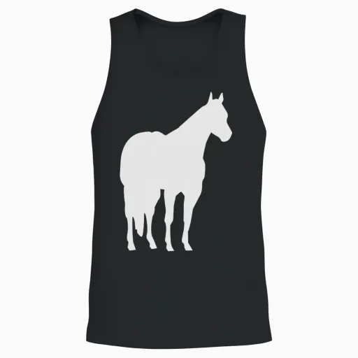 Quarter Horse Silhouette: Stock Horse Silhouette Unisex Tank Top - Black