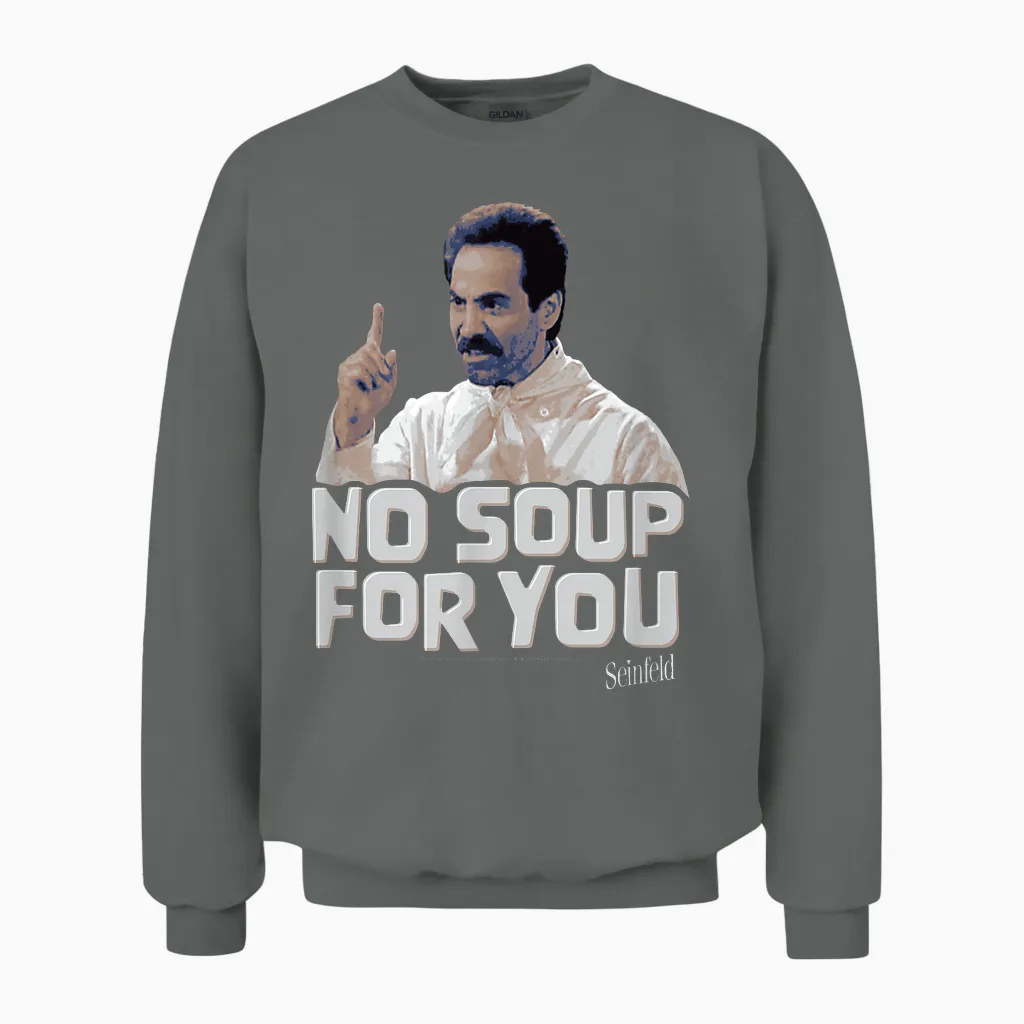 Seinfeld No Soup for You Chef Scold Unisex Sweatshirt in Graphite Heather
