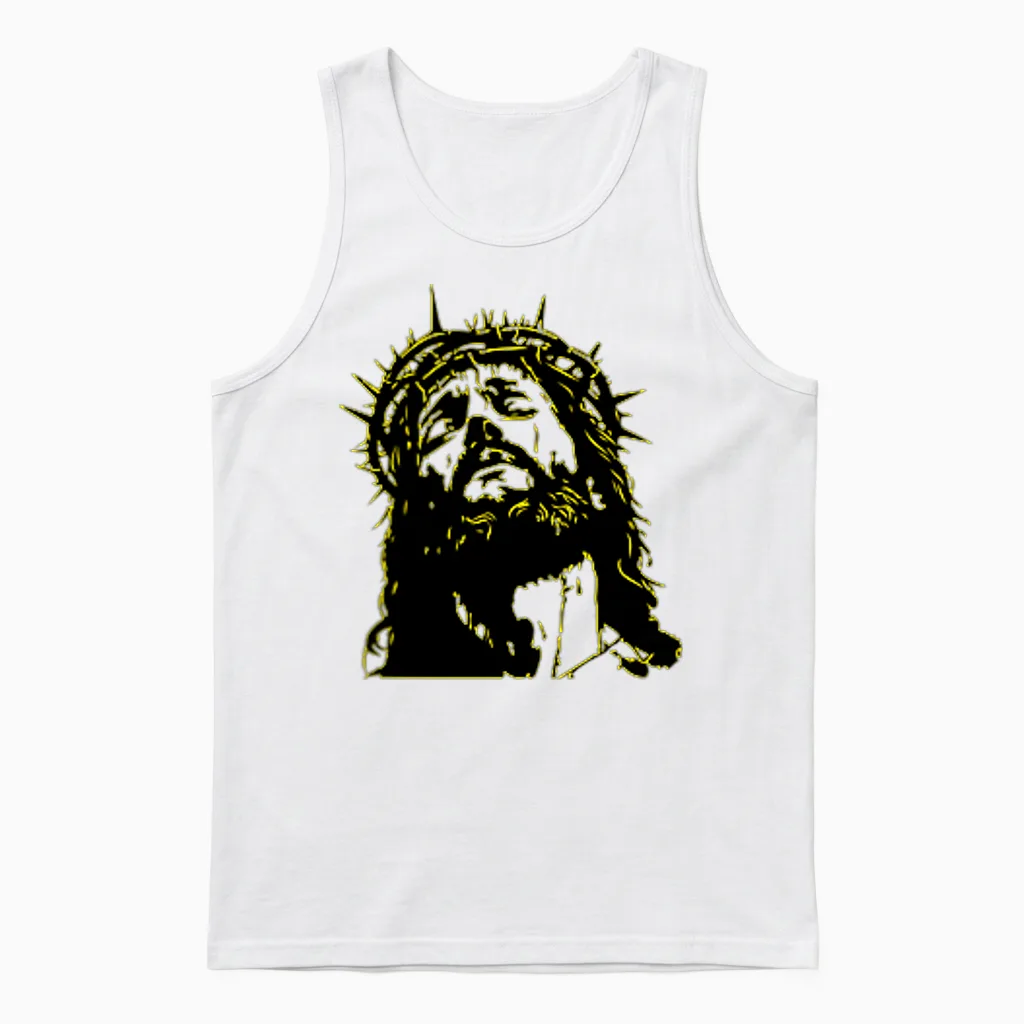 Jesus Is My Saviour (graphic Christ) (back Print) Unisex Tank Top in White