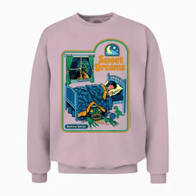 Sweet Dreams Monster Sarcastic Retro Funny Adult Humor Unisex Sweatshirt - Light Pink