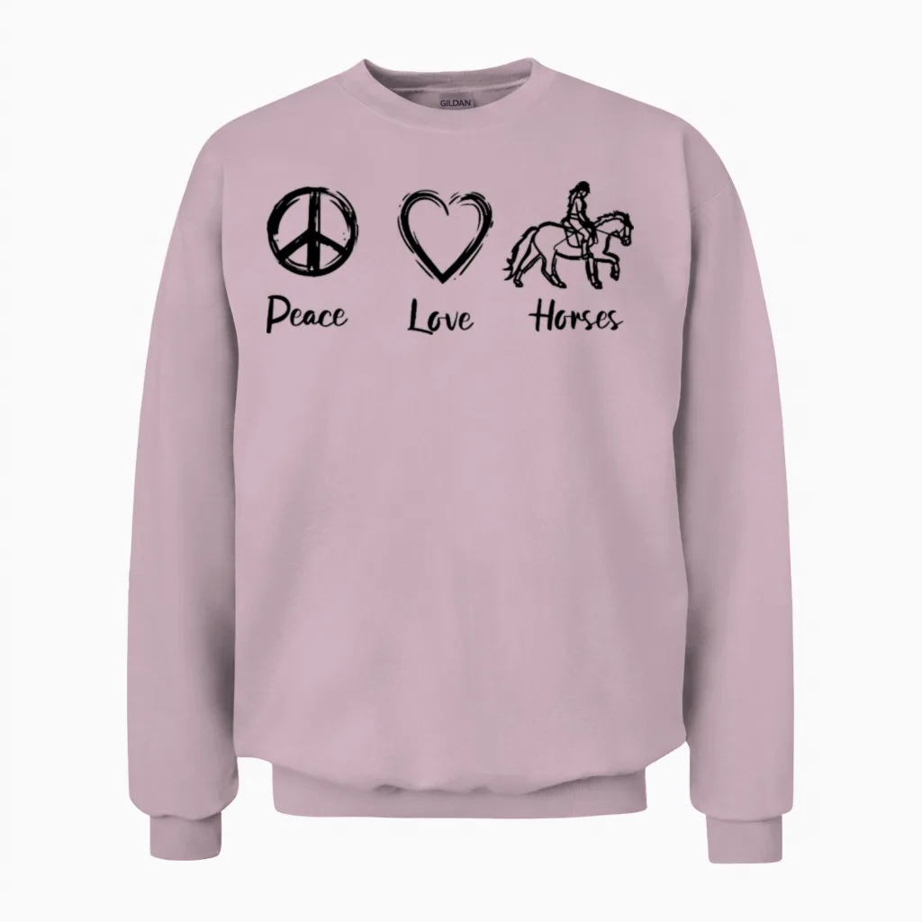 Horse Love - Lovers Unisex Sweatshirt in Light Pink