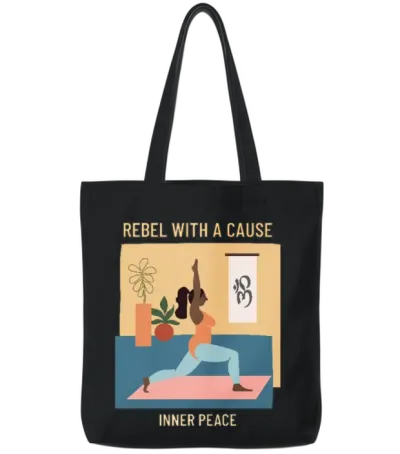 Rebel with a Cause Inner Peace Tote Bags - Black