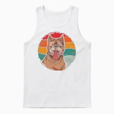 Retro Pit Bull Unisex Tank Top - White