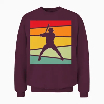 Baseball Retro Unisex Sweatshirt - Maroon