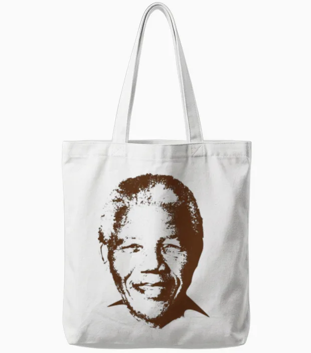 Nelson Mandela Tote Bags in White