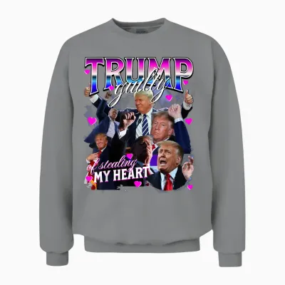 Schuldig, Mein Herz Gestohlen Zu Haben Pink Trump Trump Girl Valentines Unisex Sweatshirt - Sport Grey