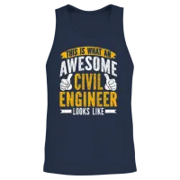 Civil Engineer - Funny Civil Engineering Engineer Unisex Tank Top - Navy – 2