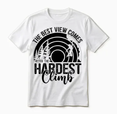 The Best View Comes When Hiking, Mountaineering Unisex T-Shirt - White