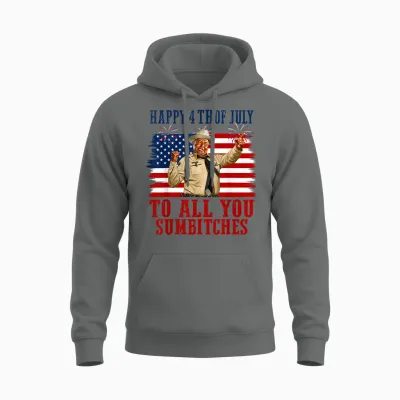 Happy 4th of July to All You Sumbitches Unisex Hoodie - Graphite Heather