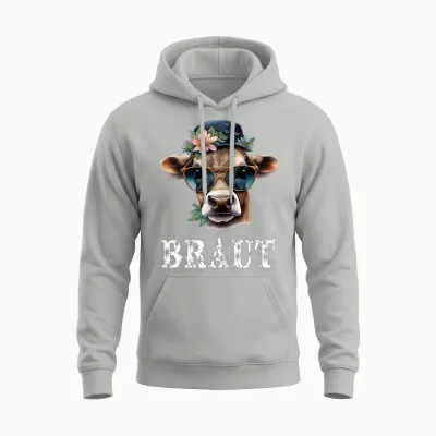 Jga T-Shirt Braut Kuh Jga Junggesellinnenabschied Bauern Unisex Hoodie - Ash