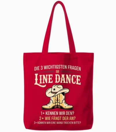 Die 3 Fragen Im Line Dance Damen Western Country Tanzen Tanz Tote Bags - Red