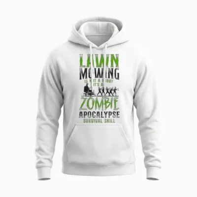 Lawn Mower Mowing Dad Father Unisex Hoodie - White