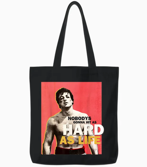 Rocky Hit So Hart Wie Das Leben Tote Bags in Black
