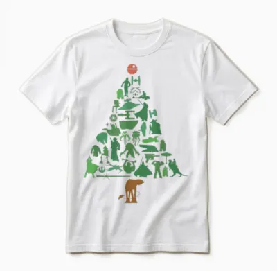 Star Wars Holiday Christmas Tree Unisex T-Shirt - White
