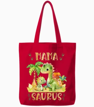 Mamasaurus Muttertag Mama Dinosaurier Mama Saurus Mütter Tote Bags - Red