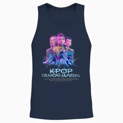 Kpop Demon Hunters Huntrix Billboard Officially Licensed Unisex Tank Top - Navy