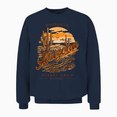 Phoenix Arizona Shirt Desert Vintage Retro Kaktus Oase Unisex Sweatshirt - Navy