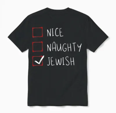 Hanukkah Jewish Festival Jew Menorah Hebrew Naughty Gift Unisex T-Shirt - Black