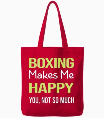 Funny Happy Boxing Tote Bags - Red