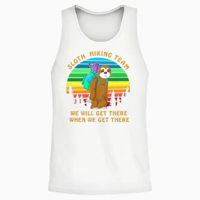 Sloth Hiking Team Unisex Tank Top - White