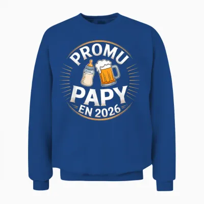 Promoted Grandpa 2026 Idea Announcement Future Grandfather in Progress Unisex Sweatshirt - Royal