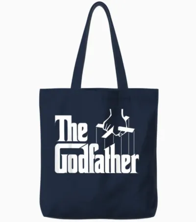 The Godfather Original White Title Logo Tote Bags - Navy