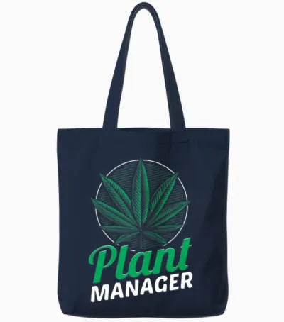 Plant Manager Cannabis Homegrow Weed Cannabis Tote Bags - Navy