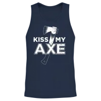 Funny Axe Throwing Unisex Tank Top - Navy – 2