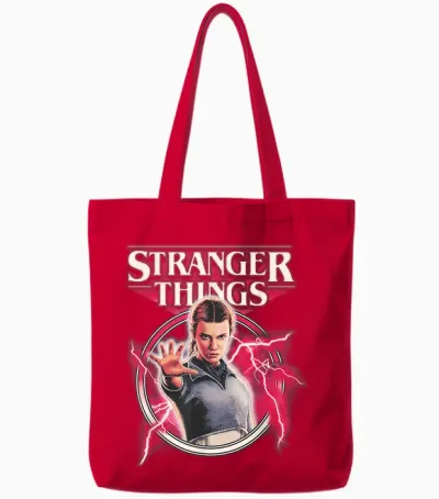 Stranger Things Eleven Lightning Tote Bags - Red