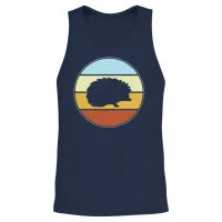Hedgehog Retro Unisex Tank Top - Navy – 2
