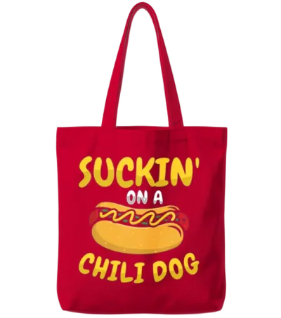 Chili Dog Hot Dog Sausage Fastfood Tote Bags - Red