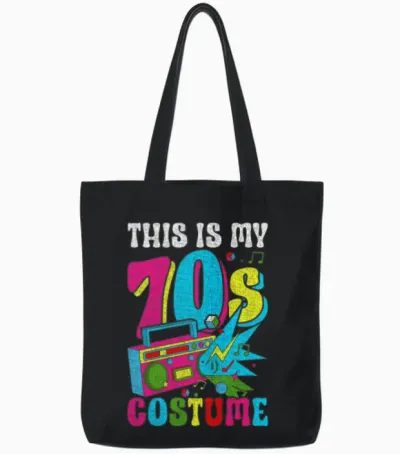 Hippie Retro Vaporwave Tote Bags - Black