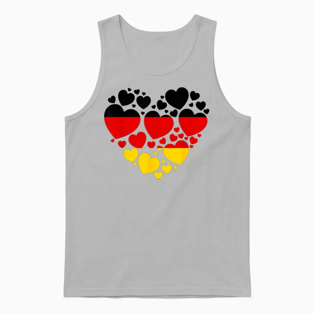 Deutschland Flagge Herz Idee Für Frauen & Deutsche Flagge Erbe Unisex Tank Top in Ash