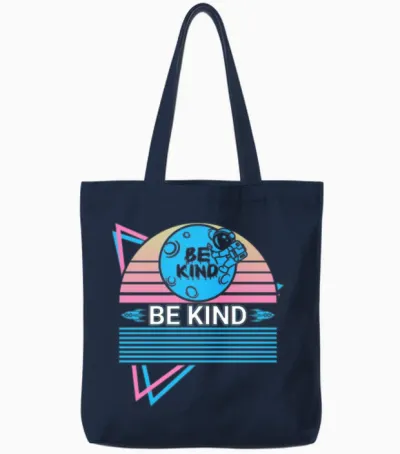 Astronaut Retro Tote Bags - Navy