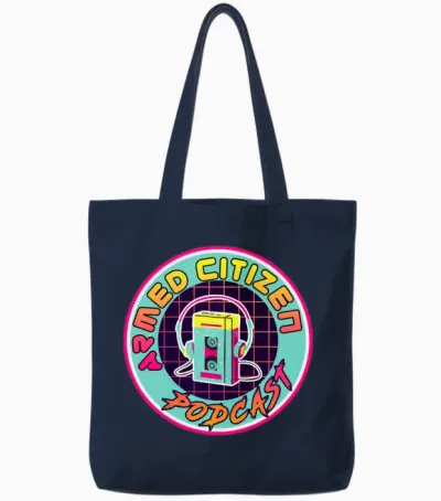 Armed Citizen Podcast Retro Tote Bags - Navy