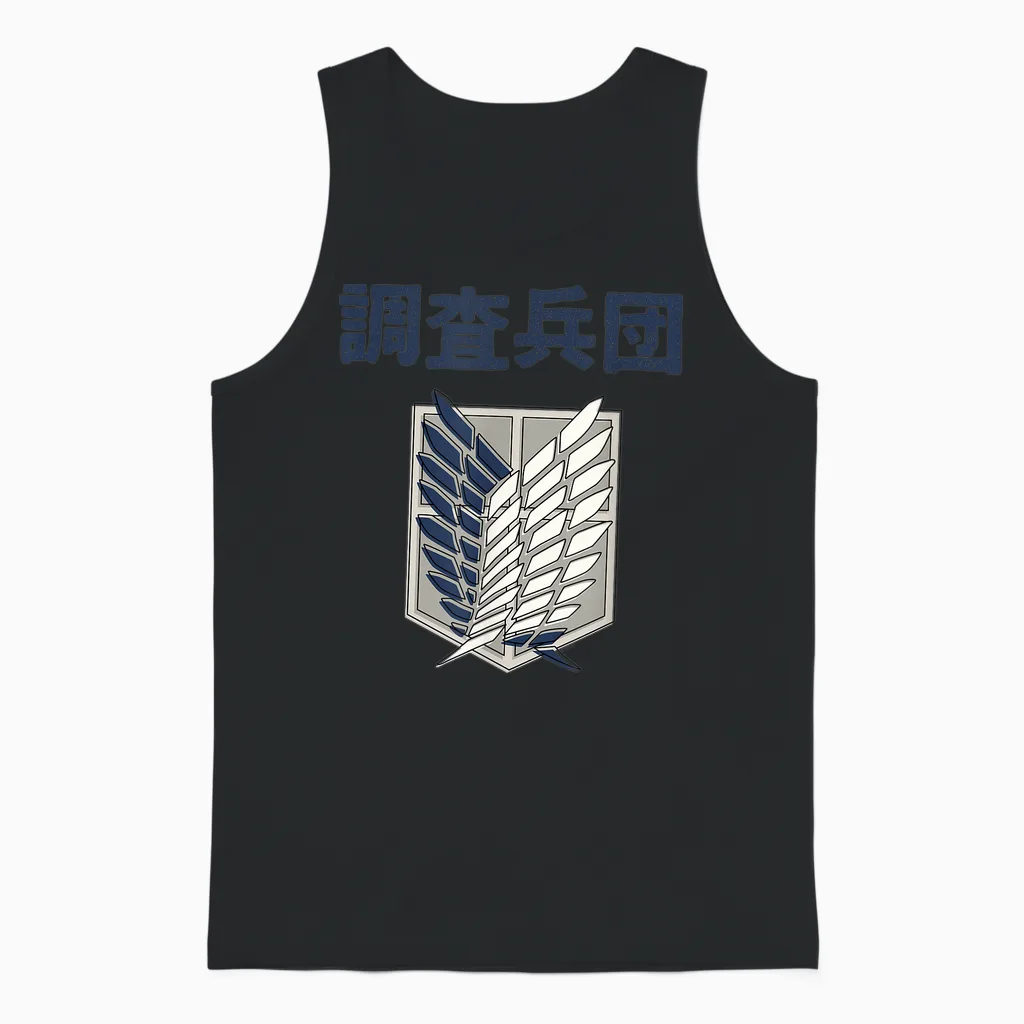 Attack on Titan Season 3 Alternative Scout Regiment Anime Unisex Tank Top in Black
