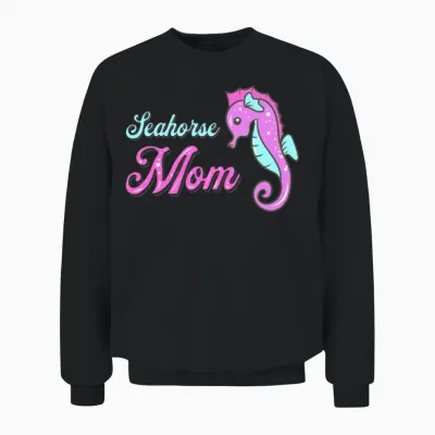 Awesome Seahorse Mom Marine Biologist Unisex Sweatshirt - Black