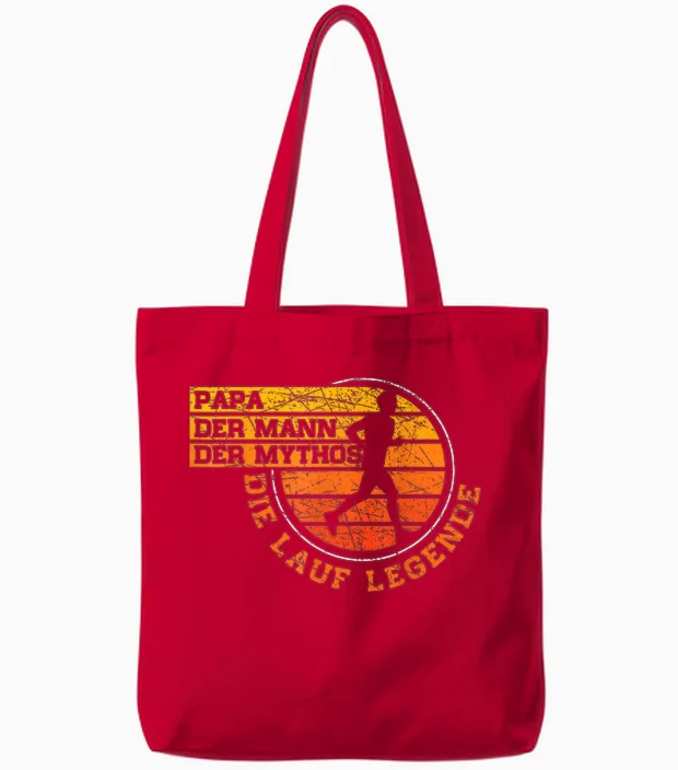 Papa Lauf Legende Läufer Jogger Marathon Lustiges Vatertag Tote Bags in Red