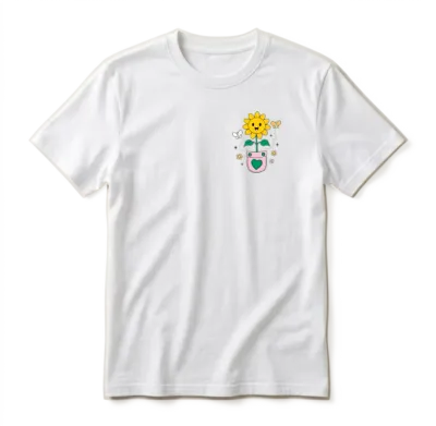 Good Positive Vibes Sunflower Pocket Design Unisex T-Shirt - White